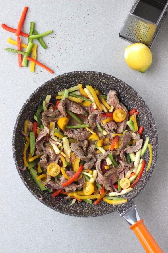 wok de vegetales y carne, recetas essen, recetas de cocina, wok, morrones, cocina saludable, salud.